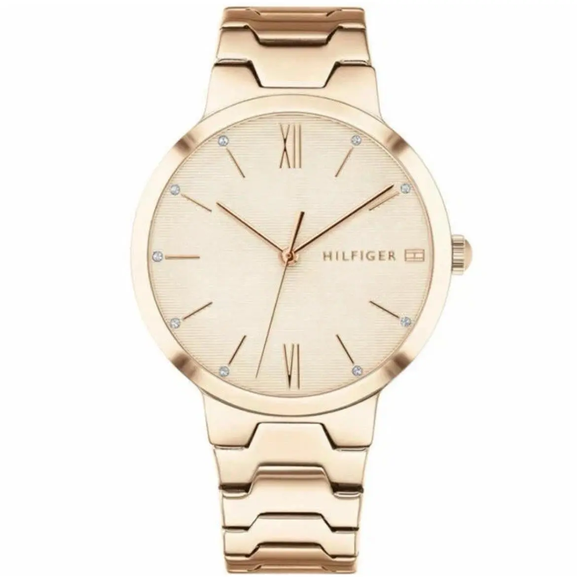 Women`s Watch Rose Gold Dial and Band with Crystals 1781959 by Tommy Hilfiger