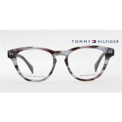 Tommy Hilfiger TH1201 Grey Tortoise 7VP Plastic Eyeglasses 53-16-145 Hand Made
