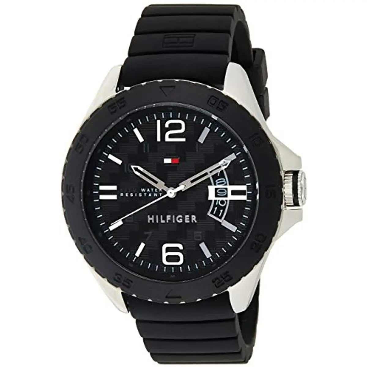 1791203 Black Silicone Date Men`s Watch by Tommy Hilfiger