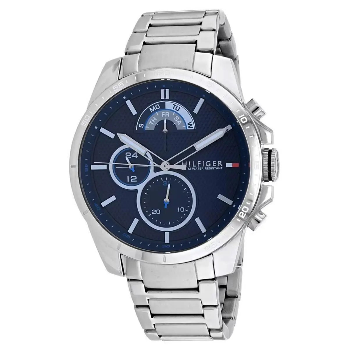 1791348 Men`s Blue Multifunction Analog Watch Steel Bracelet by Tommy Hilfiger