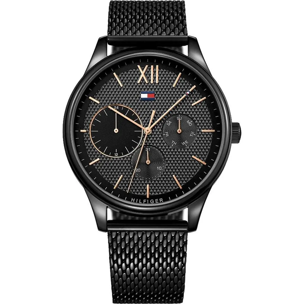 Tommy Hilfiger 1791420 Men’s 44mm Stainless Steel Analog Quartz Watch - Black
