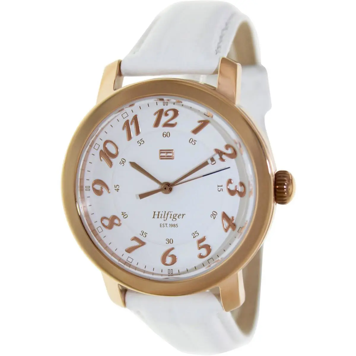 Tommy Hilfiger 1781220 Olivia White Dial Leather Strap Women`s Watch