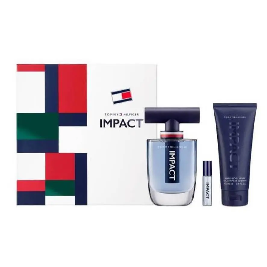 Tommy Hilfiger Impact Men 3 Pcs Gift Set 3.4 oz Edt Spray + Mini + Body Wash