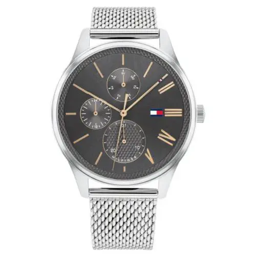 Multifunction Dk Gray Dial Stainless Steel Men’s Watch - 1791846 by Tommy Hilfiger