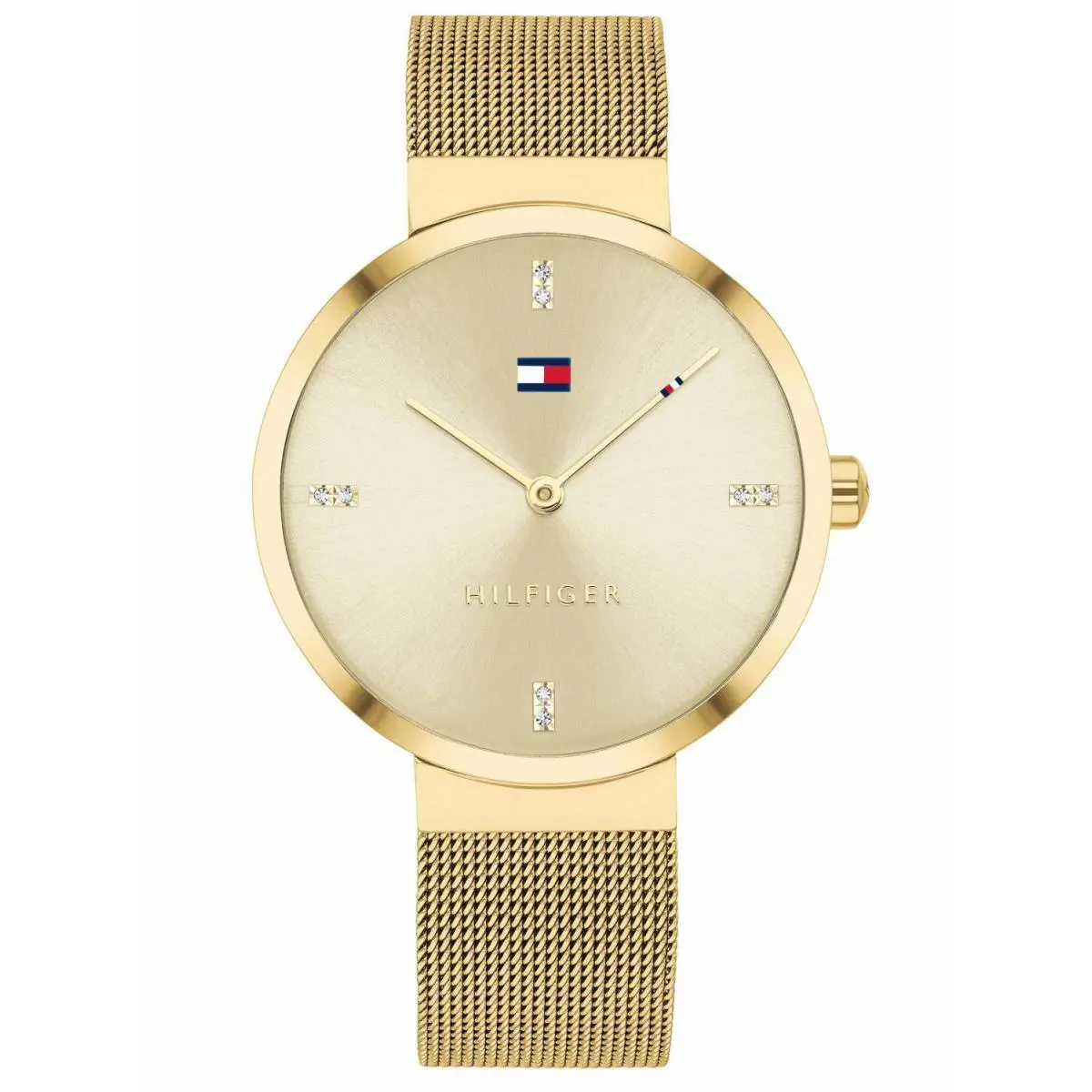 Gold Plated with Crystal Accents Mesh Women s Watch 1782217 by Tommy Hilfiger