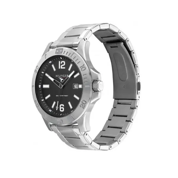 Tommy Hilfiger Gray Dial Stainless Steel Men’s Watch 1791995 - Dial: Gray, Band: Silver, Bezel: Silver