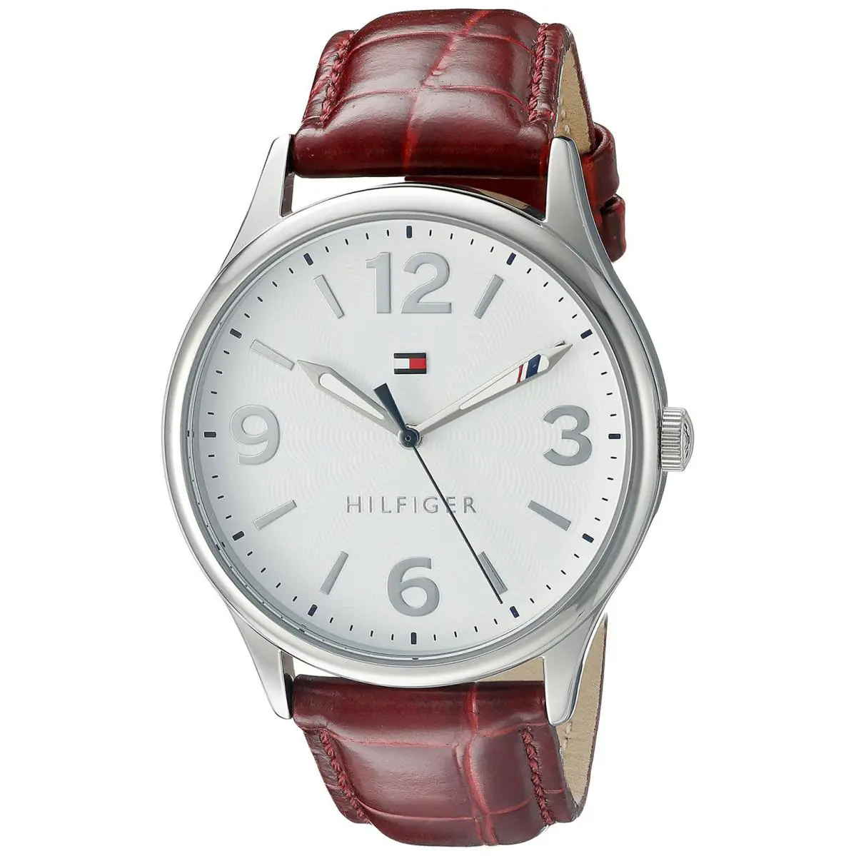 1770010 White Dial Brown Leather Strap Women`s Watch by Tommy Hilfiger