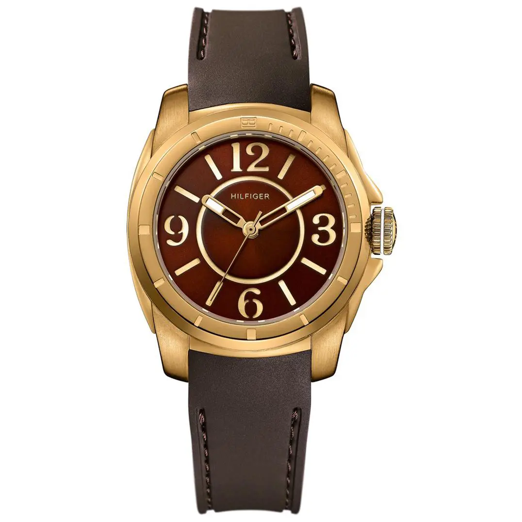 1781140 Kelsey Brown Dial Rubber Strap Women`s Watch by Tommy Hilfiger