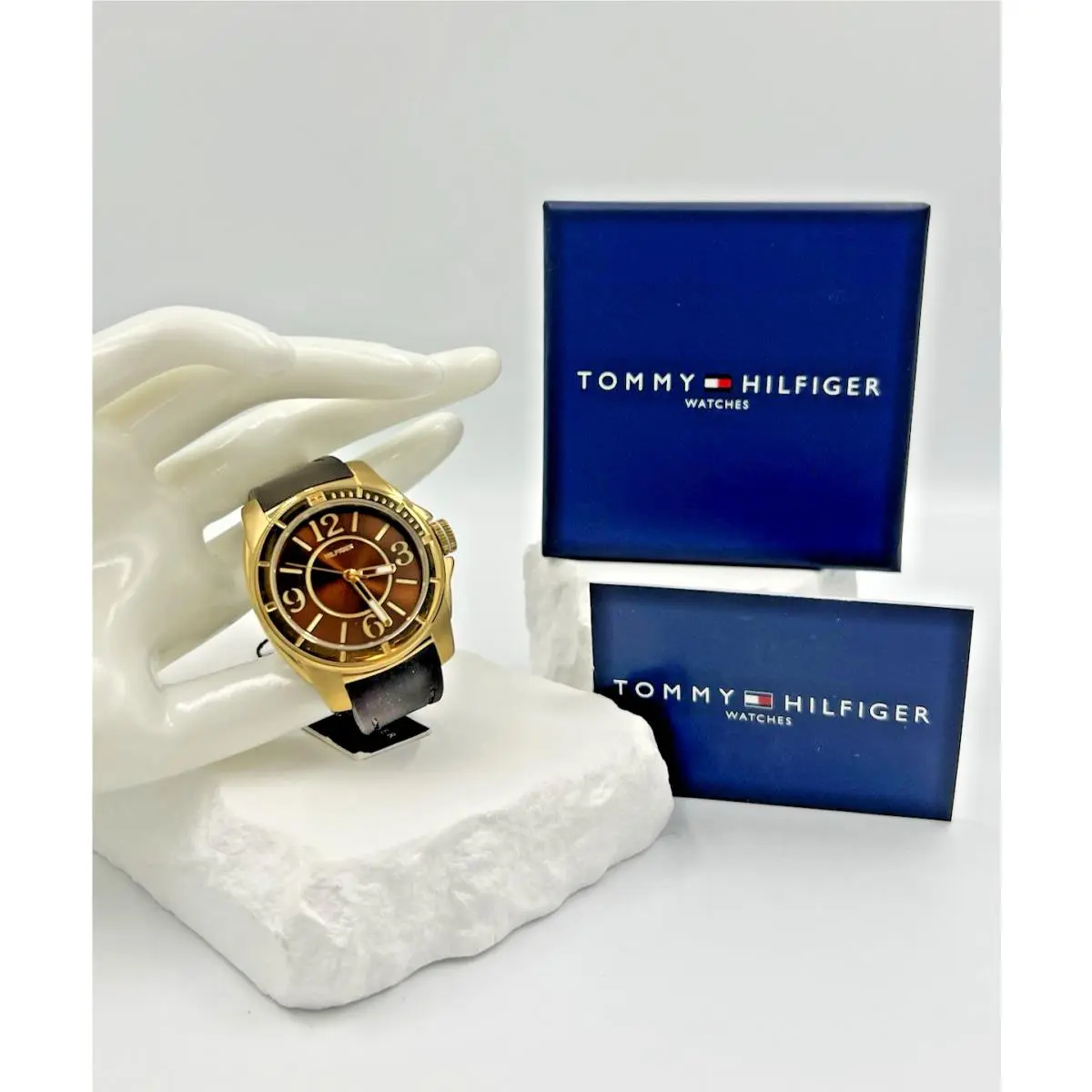 Kelsey Brown Dial Woman`s Watch Rubber Strap 1781140 by Tommy Hilfiger