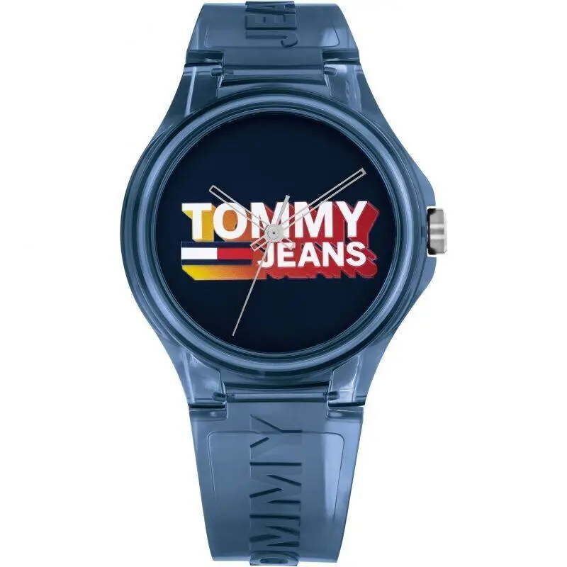 Tommy Unisex Jeans Silicone Watch in Navy 1720028 by Tommy Hilfiger