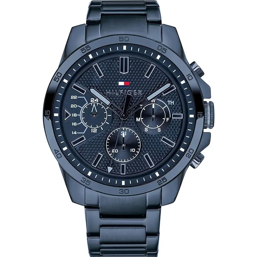 1791560 Men`s Blue Stainless Steel Quartz Watch 48mm by Tommy Hilfiger