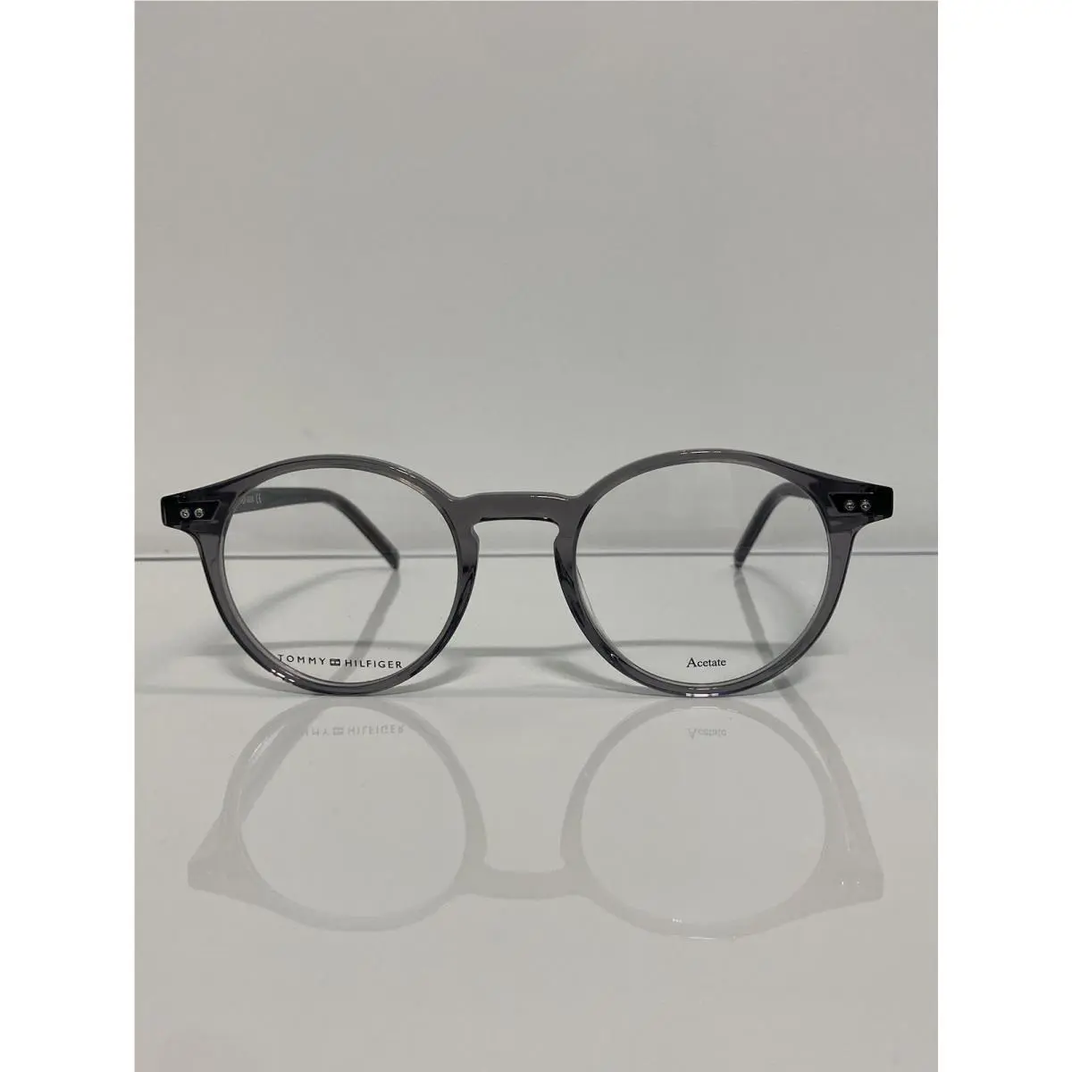 Tommy Hilfiger 1813 Kac Crystal Gray Round Unisex Eyeglasses 49mm