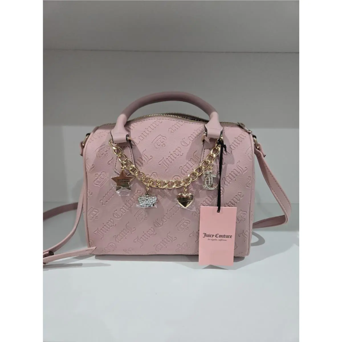 Juicy Couture Not Your Babe Satchel Crossbody Bag with Chain Of Charms