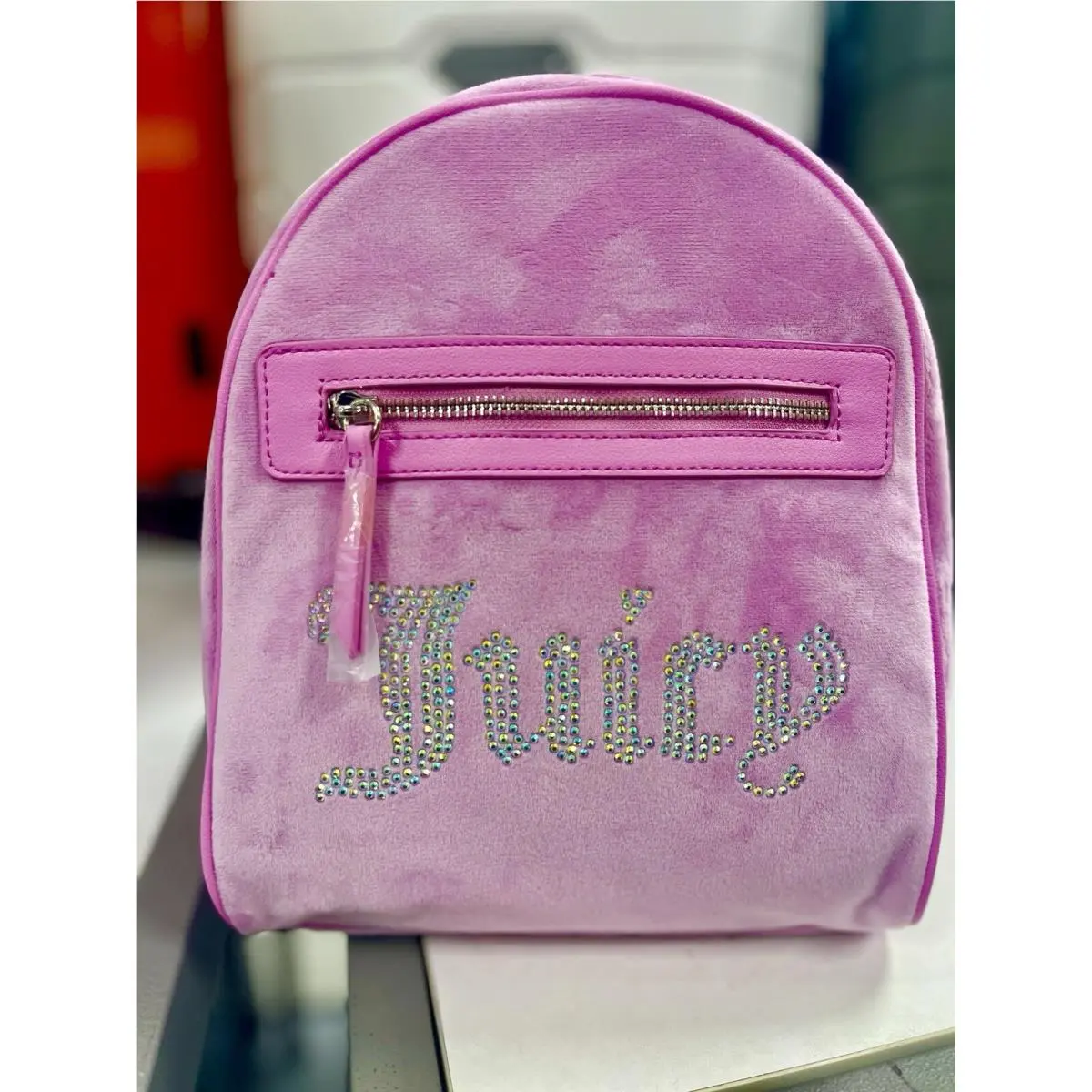 Juicy Couture Beautiful Backpack Pink Made Out Of Soft Luxurious Velvet