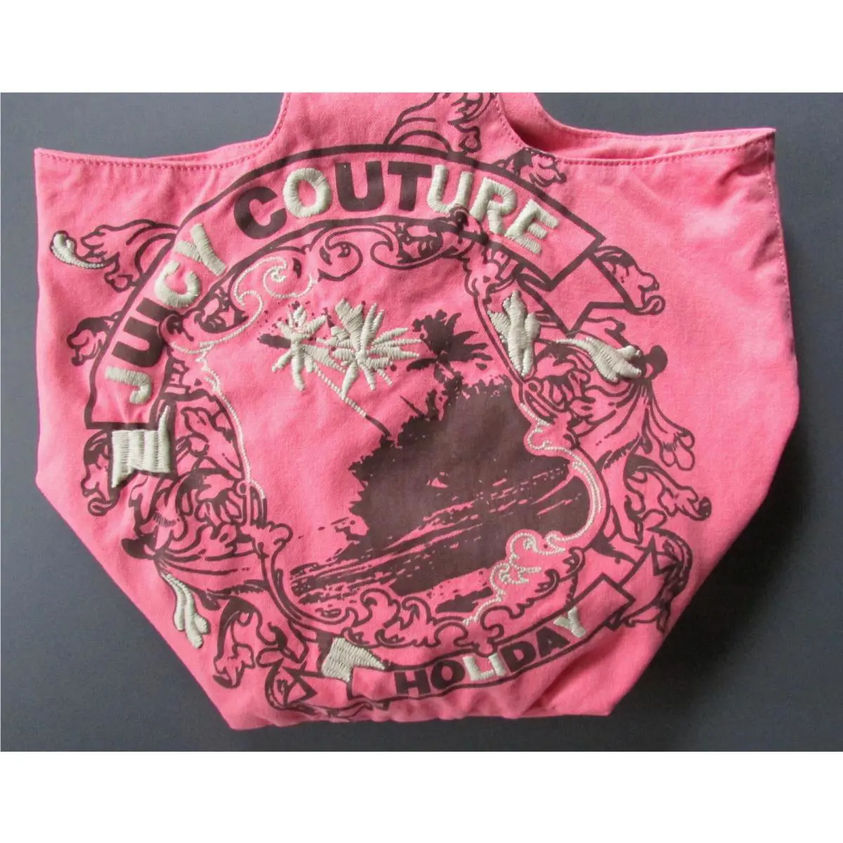 Juicy Couture Bag Prepster Crossbody Embroider Cotton Canvas Vintage