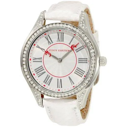 Juicy Couture Women`s Lively White Embossed Leather Strap Watch 1900876