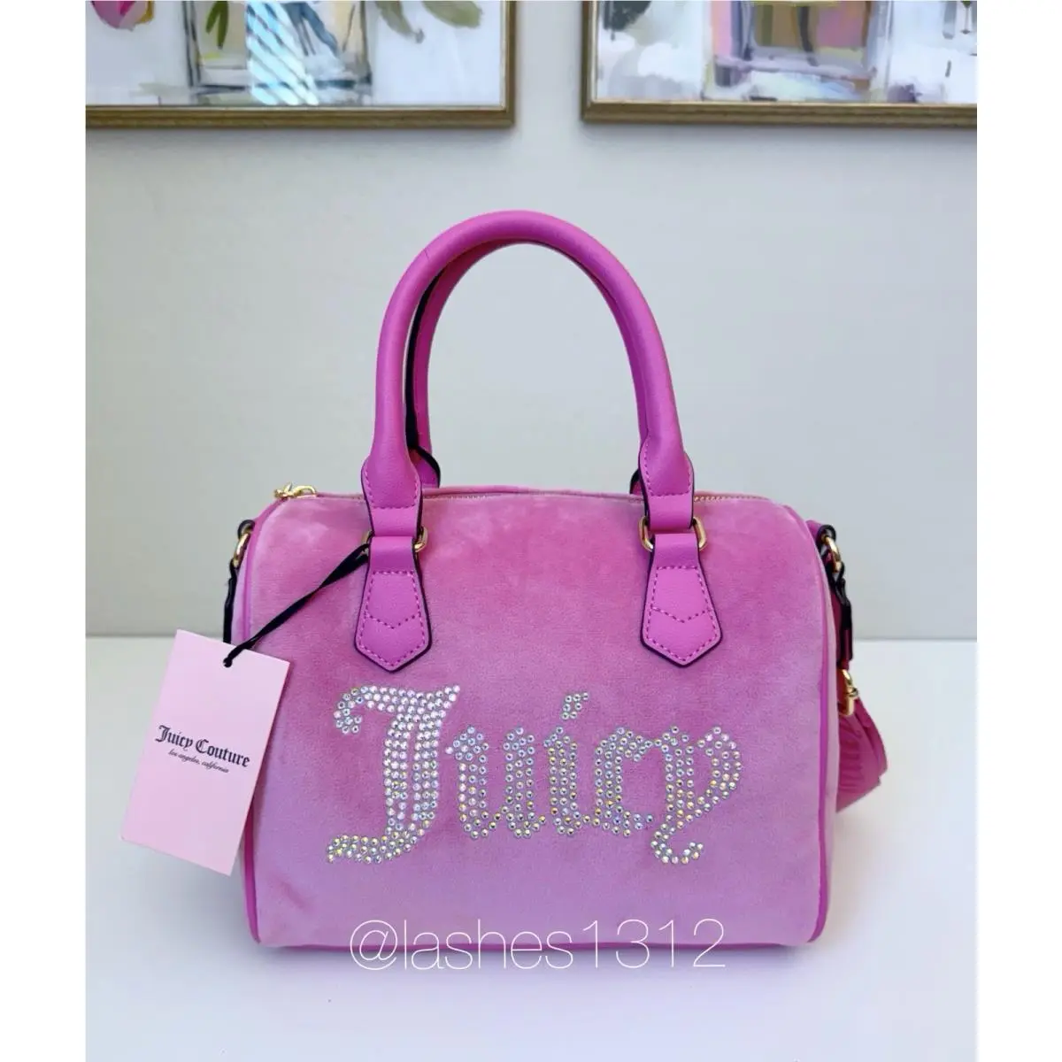 Juicy Couture Bag Obsession Satchel - Pink Velour