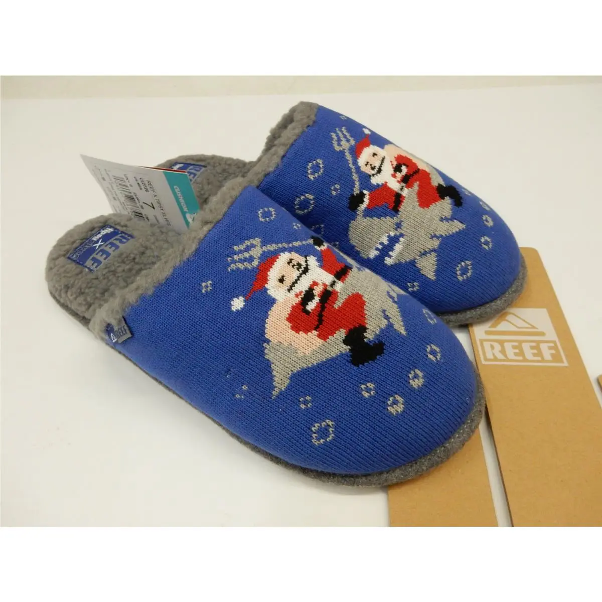 Mens Tipsy Elves Slippers Sharky Santa S/7 by Reef