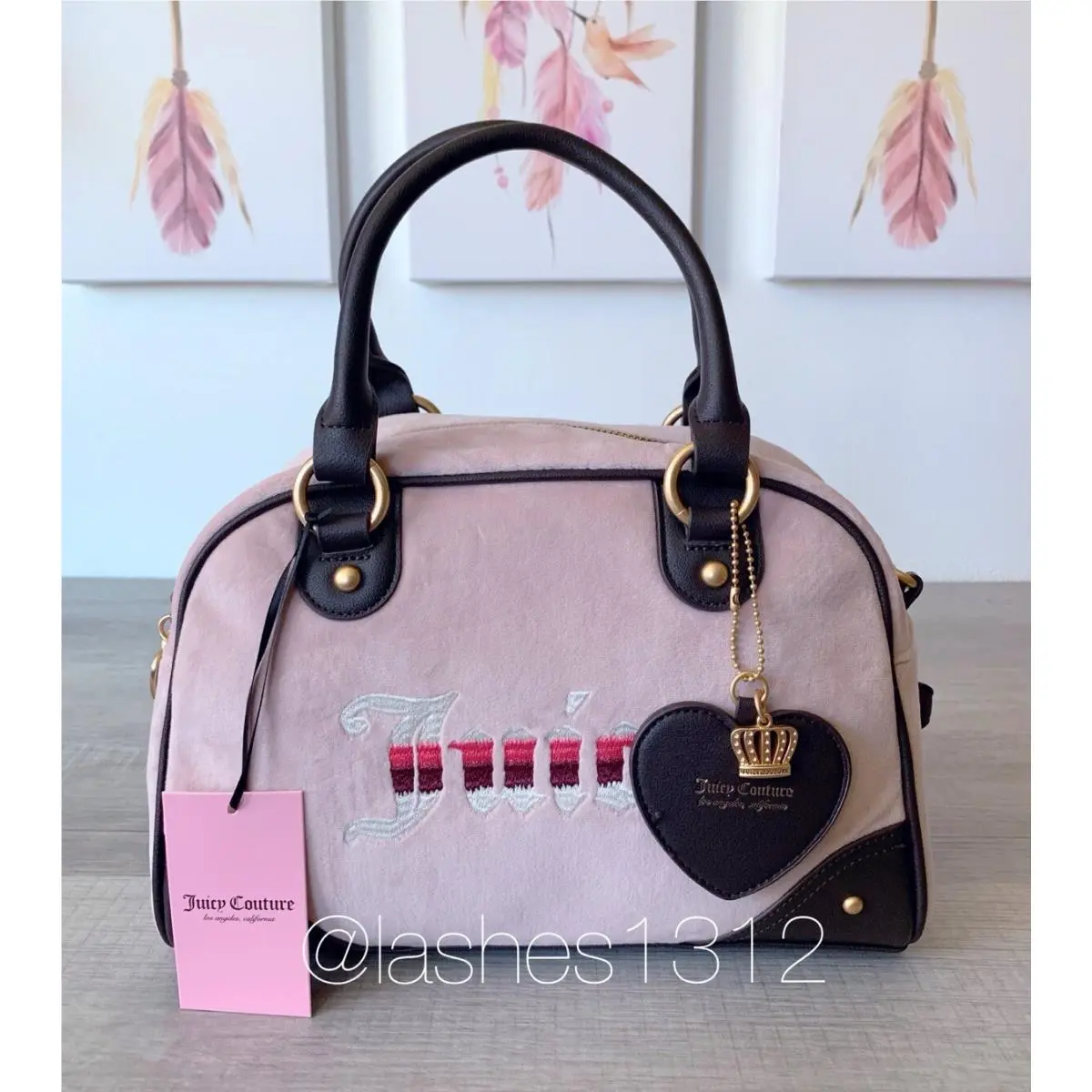 Juicy Couture Bag Retro Vibe Bowler Satchel - Pink