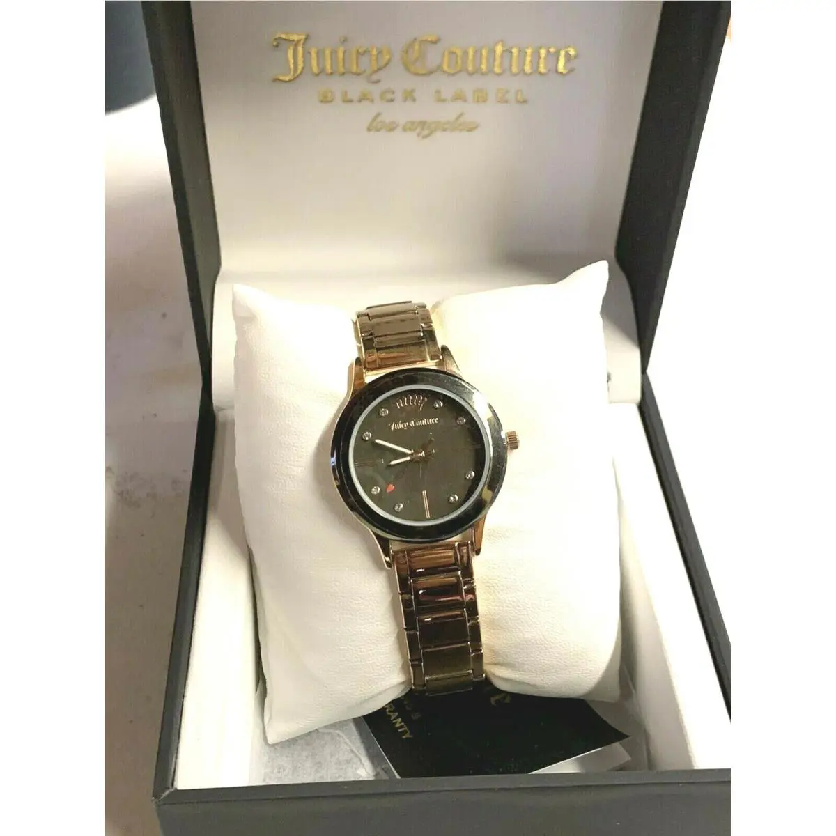 Juicy Couture Rose Gold Tone Black Dial Women`s Watch JC1050