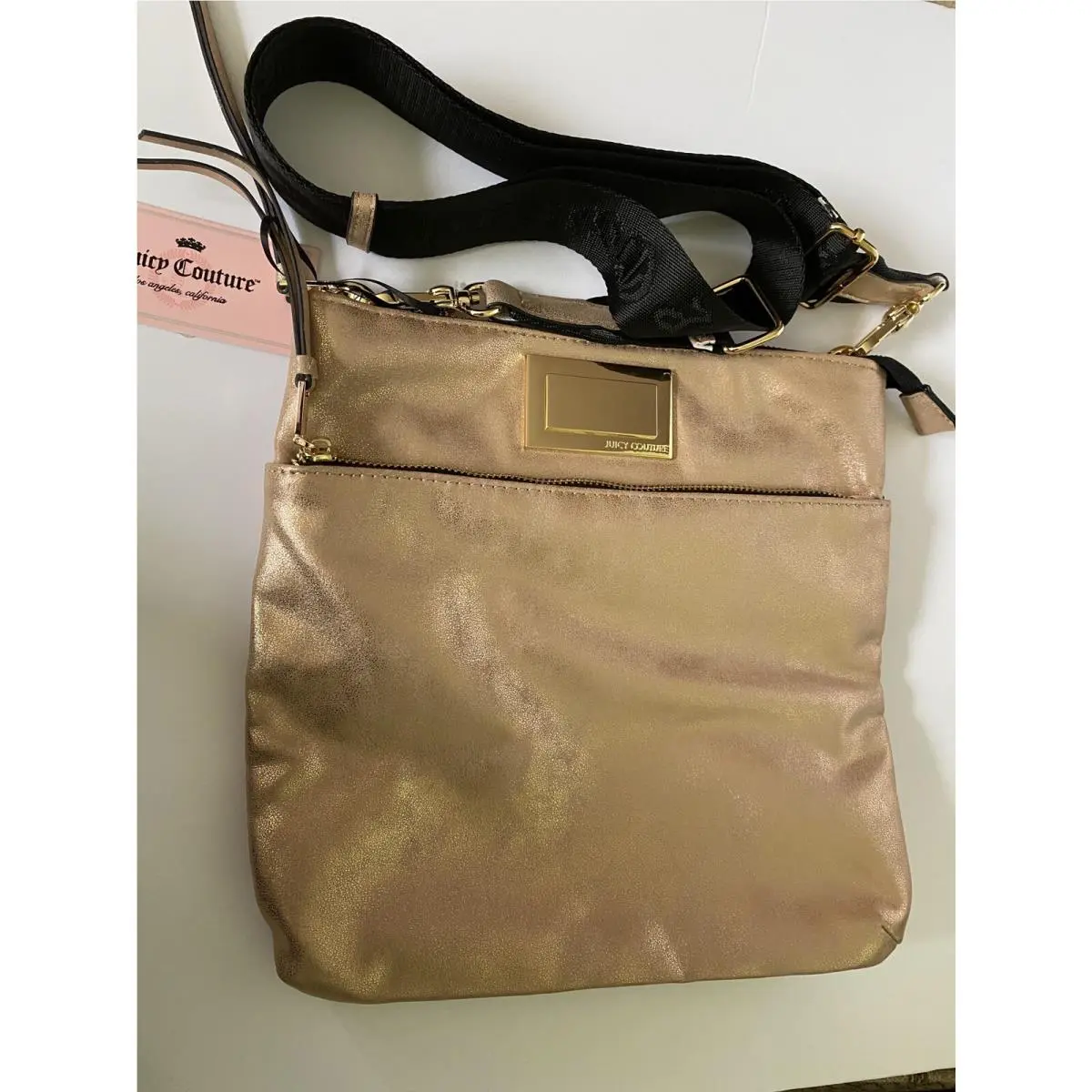 Juicy Couture Women’s Crossbody Metallic Gold Soft Bag