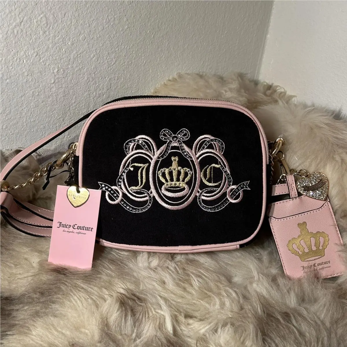 Juicy Couture Juicy Lovers Club Camera Bag - Liquorice Black Pink