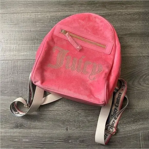 Juicy Couture Pink Lemonade Velour Velvet Big Spender Mini Backpack