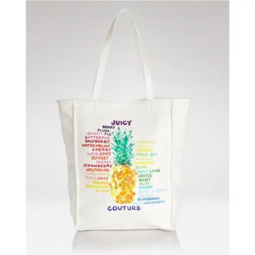 Juicy Couture White Pineapple Daytripper Tote Bag Org