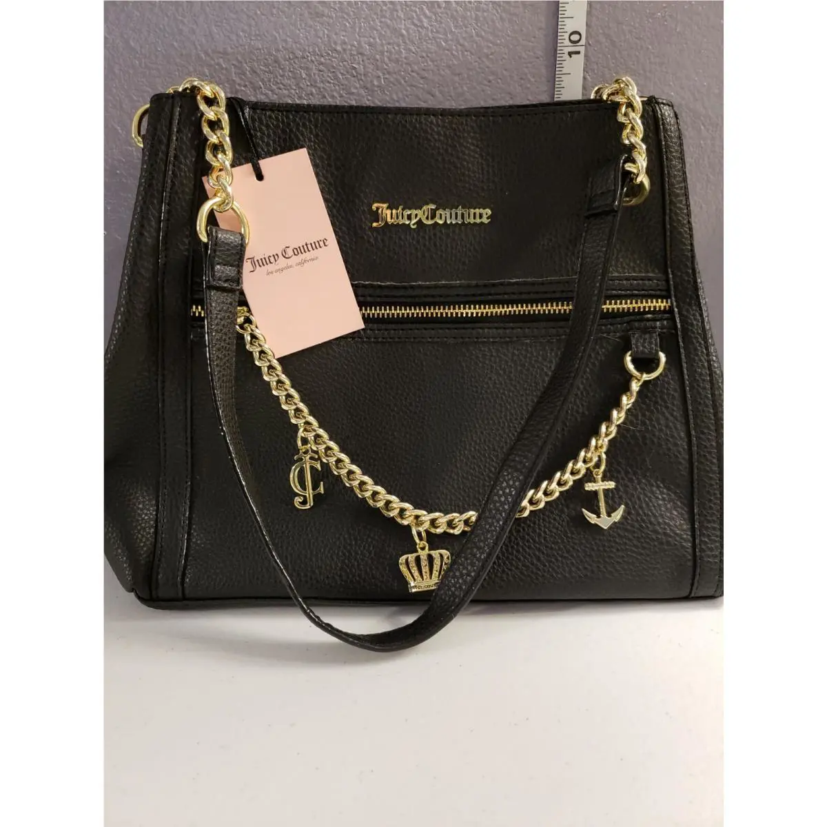 Juicy Couture Black with Gold Hardware Shoulder Handbag