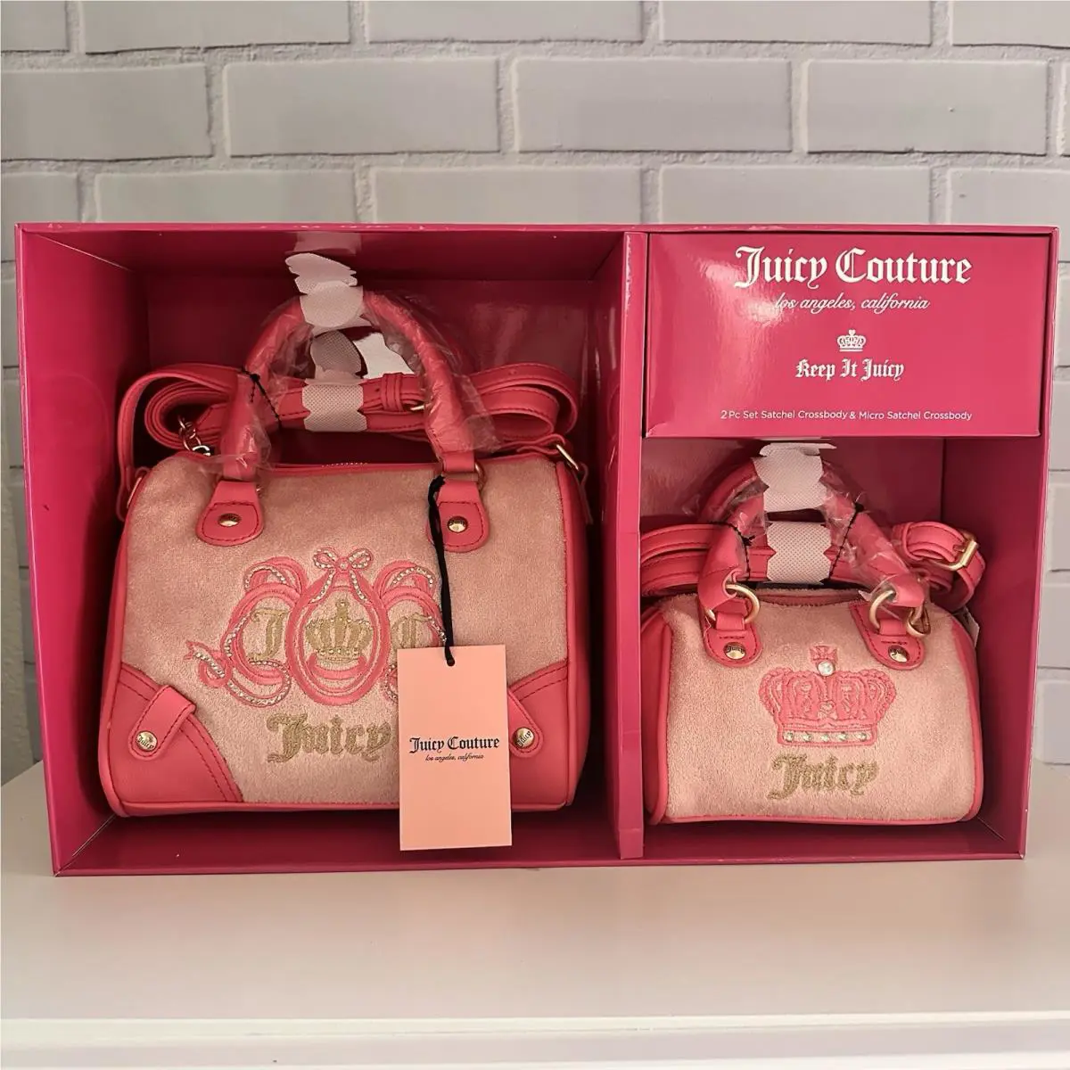 Juicy Couture Lovers Club Princess Crown 2 Piece Set – Pink Diamond –