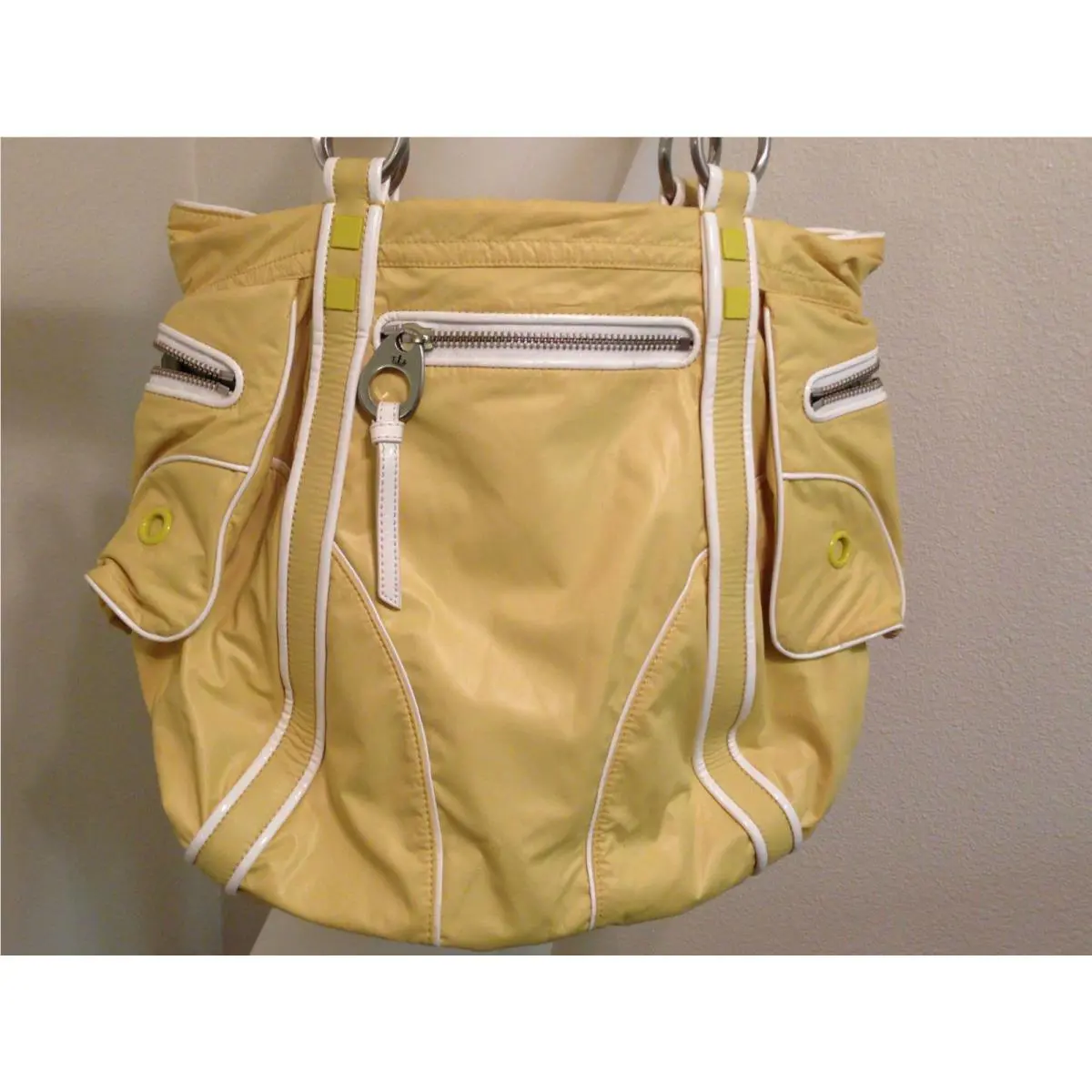 Juicy Couture Nylon Yellow Huge Large Shoulder Zip Purse Bag Preppy Y2k