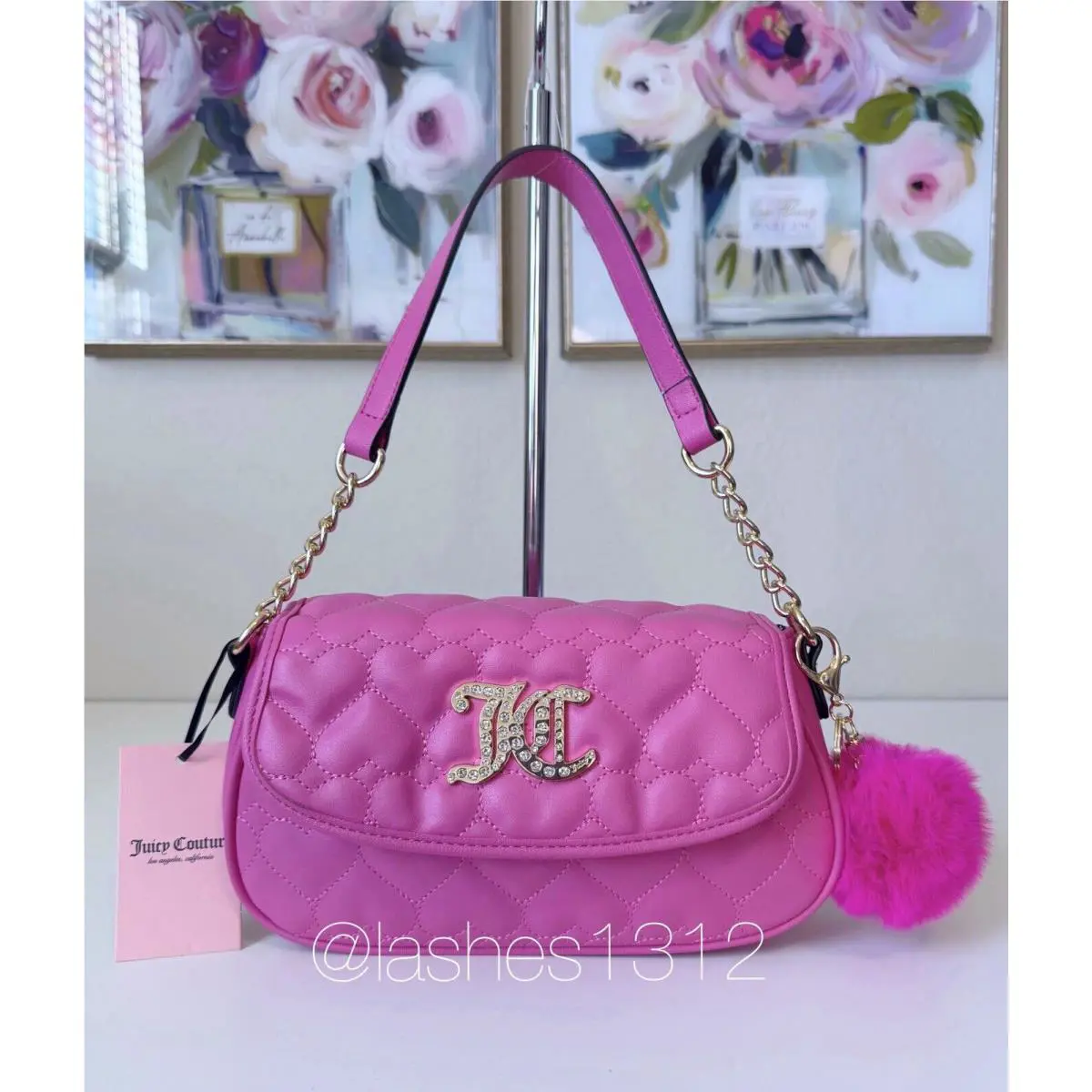 Juicy Couture Purse Straight From The Heart Shoulder Bag - Juicy Pink