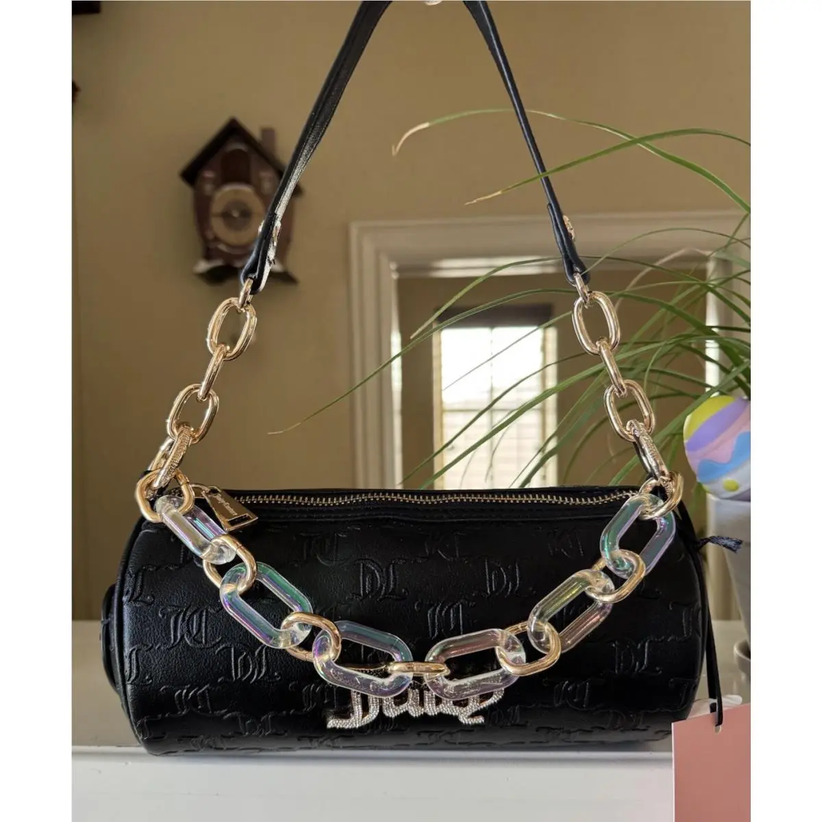 Juicy Couture Exclusive Bling Bling Roll Bag Barrel 9 Liquorice Black Purse