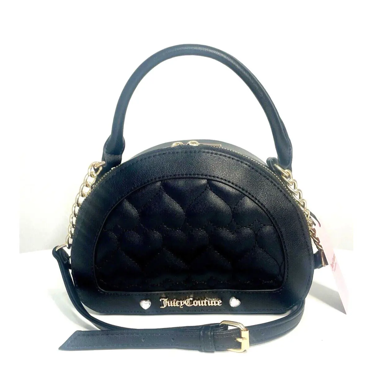 Juicy Couture Dome Crossbody Black Purse Flying Solo Quilted Handbag