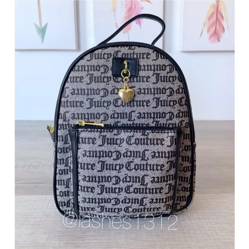 Juicy Couture Bag Charmed City Mini Backpack - Black Beige
