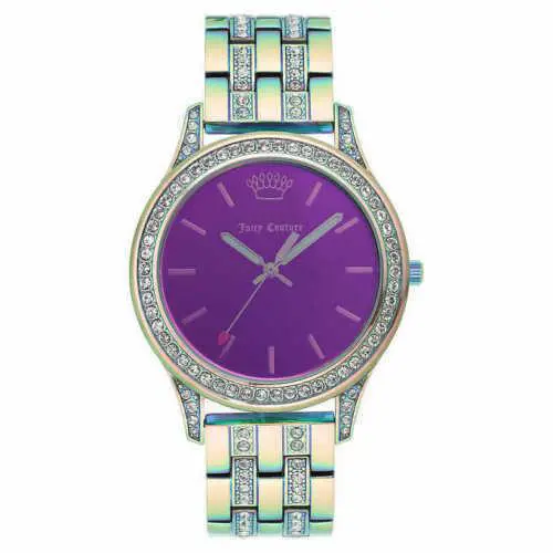 Juicy Couture JC/1321IRGN Black Label Swarovski Crystals Ladies Watch - Dial: Pink/Purple