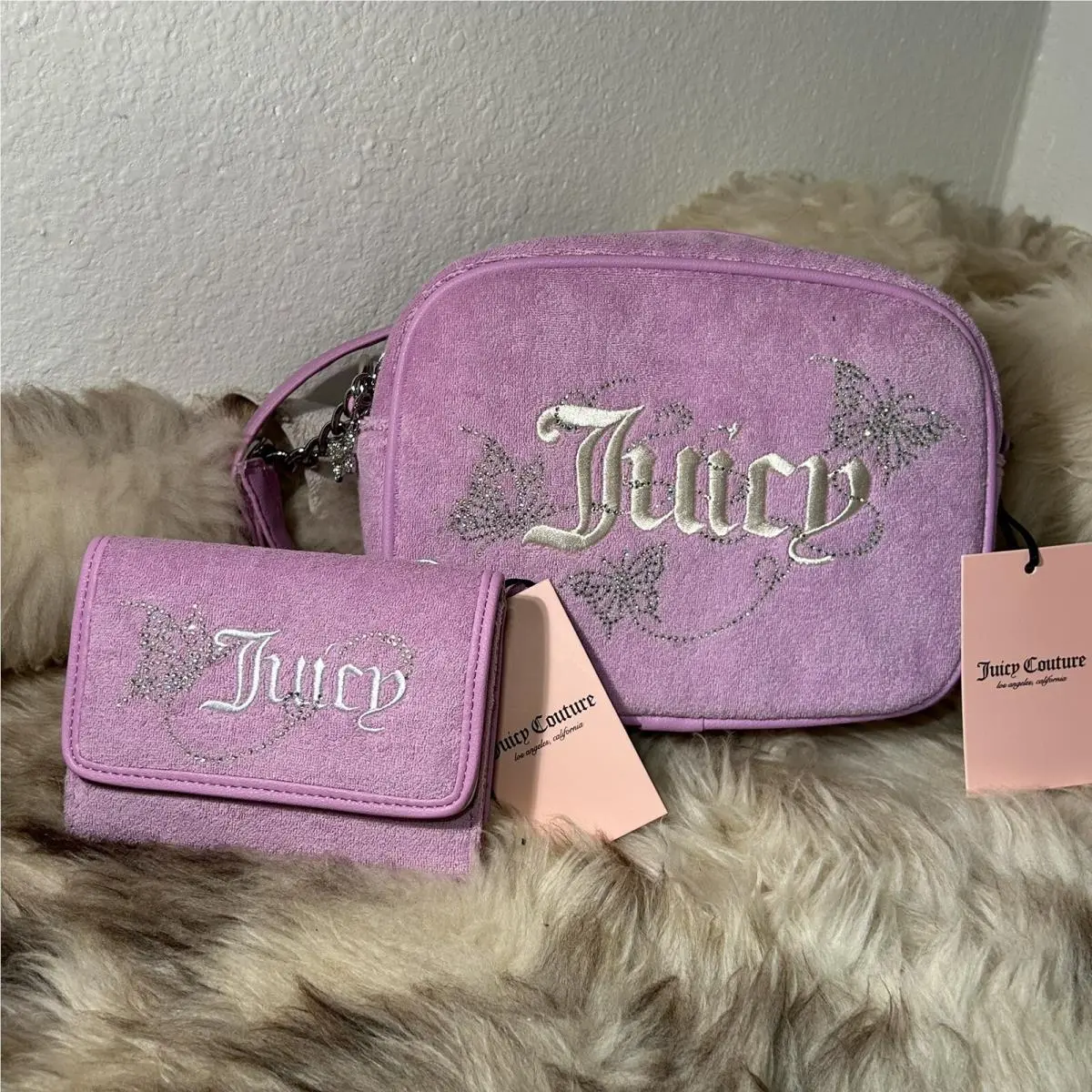 Juicy Couture - Wingin’ It Camera Butterfly Bag Wallet Set - Violet Tulle
