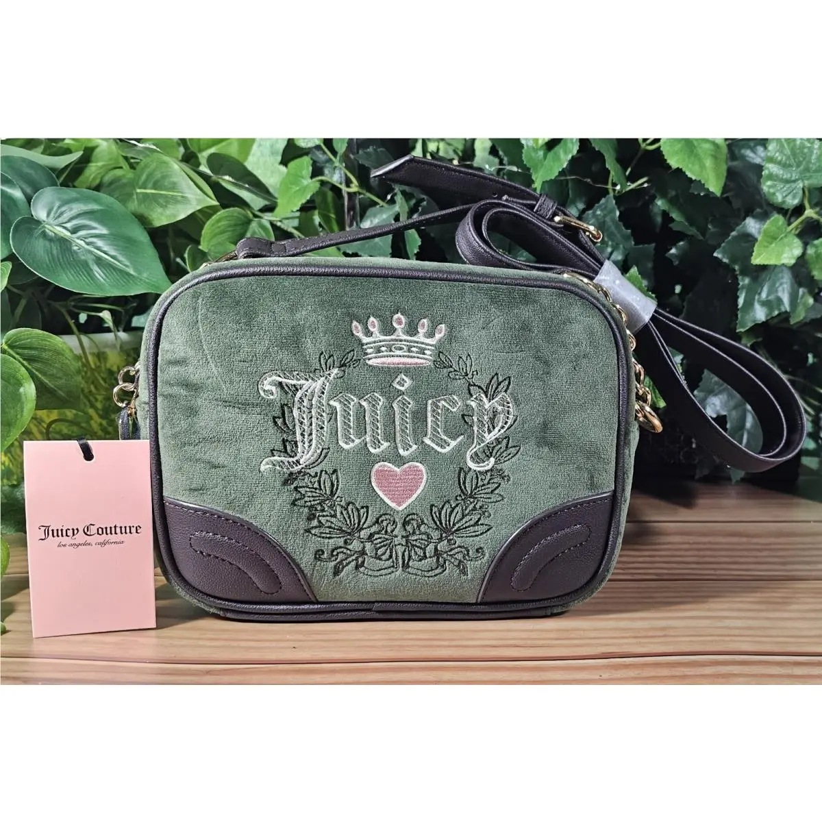 Juicy Couture Bag Heritage Crossbody In Green Chocolate Ntw