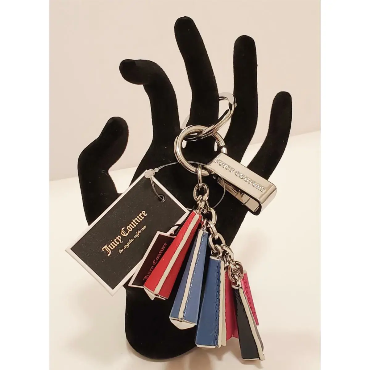 Juicy Couture Multi 3D Elongated Long Stud Bar Tassels Key Fob/charm