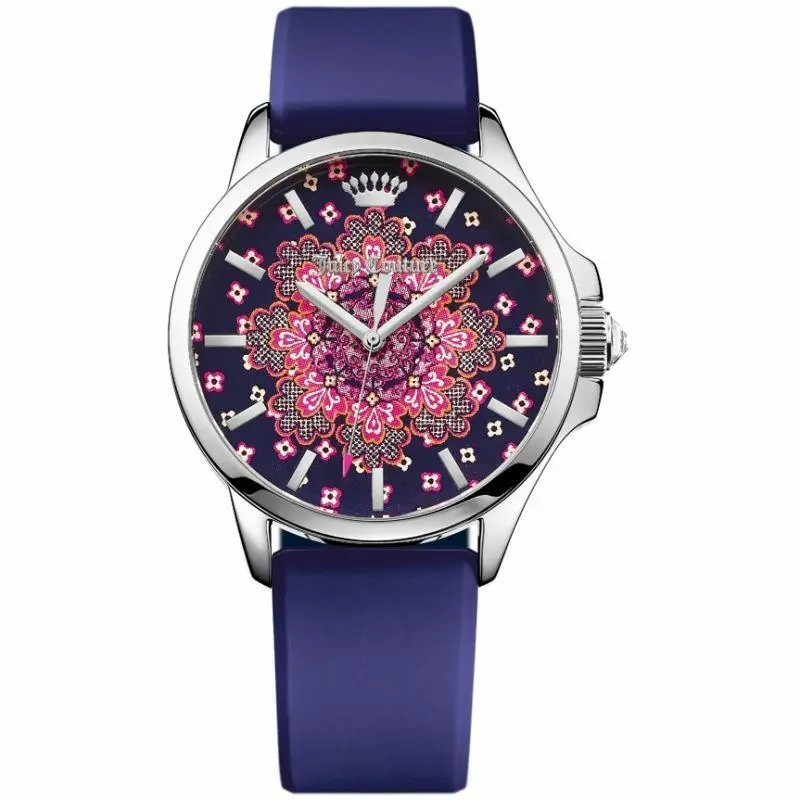 Juicy Couture Women`s Jetsetter Blue Dial Purple Strap Watch 1901482