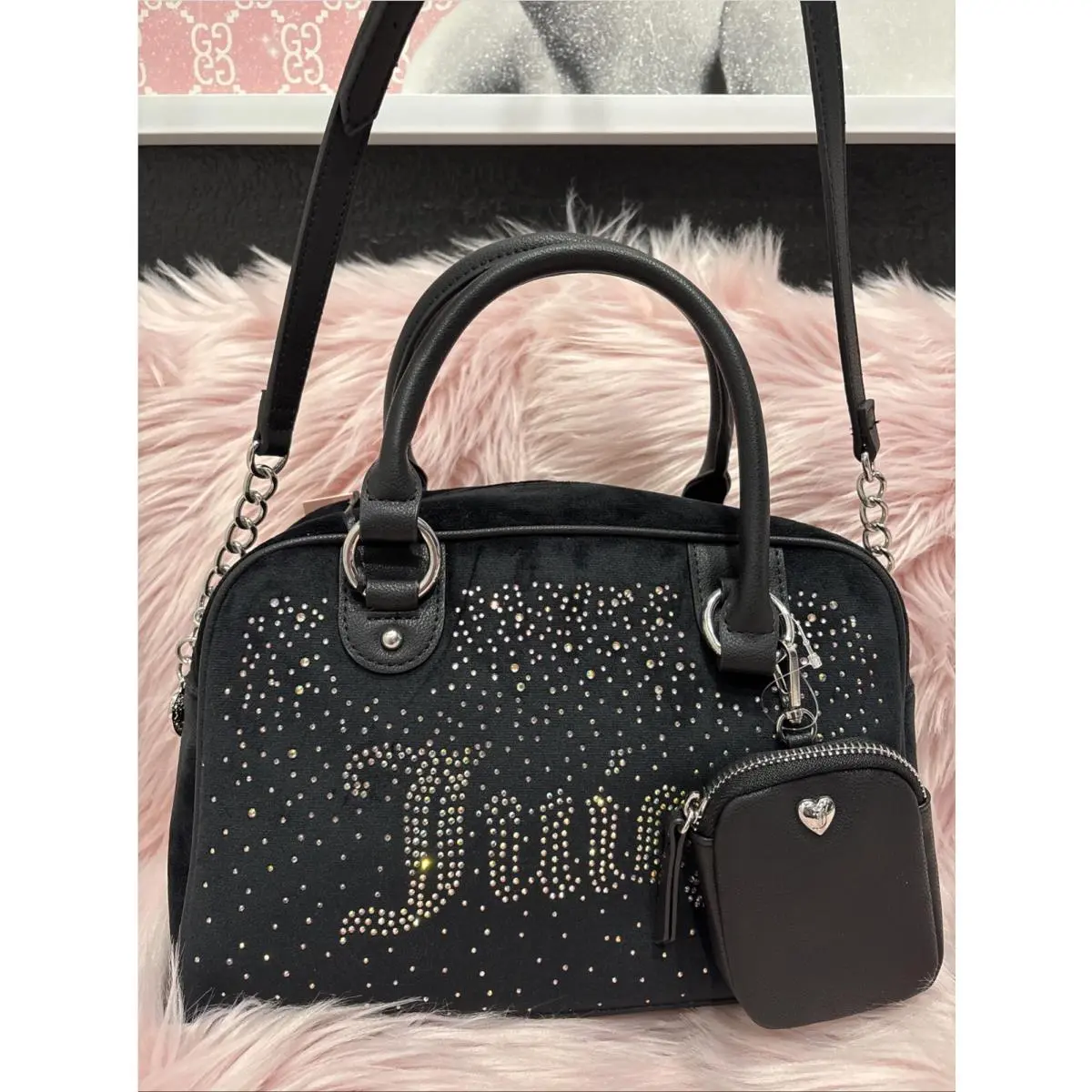 Juicy Couture Let It Shine Bowler Bag – Liquorice Velvet 11JCCT1MX-LR