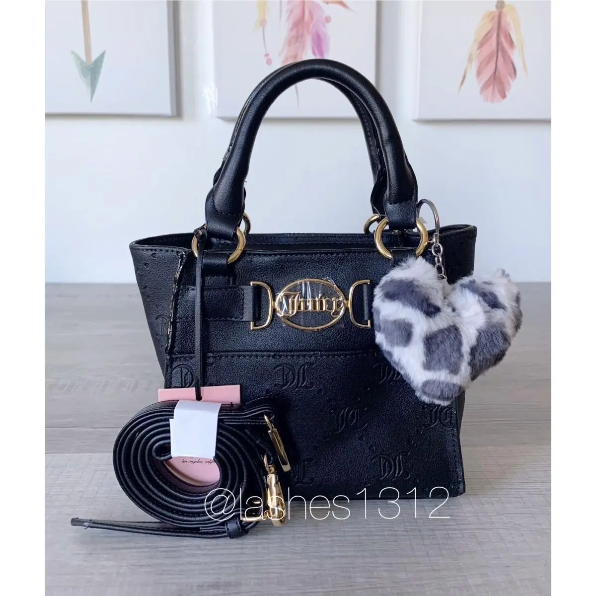 Juicy Couture Bag Medallion Mini Crossbody Tote - Black