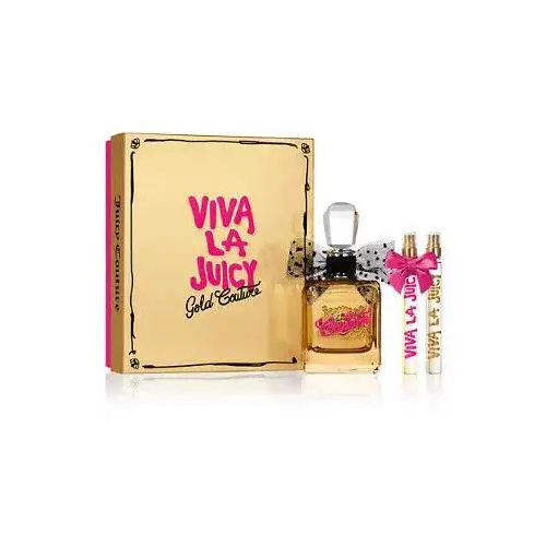 Viva La Juicy Gold Couture 3-Piece Gift Set 3.4 oz Edp + 2 Travel Pen 0.33 oz