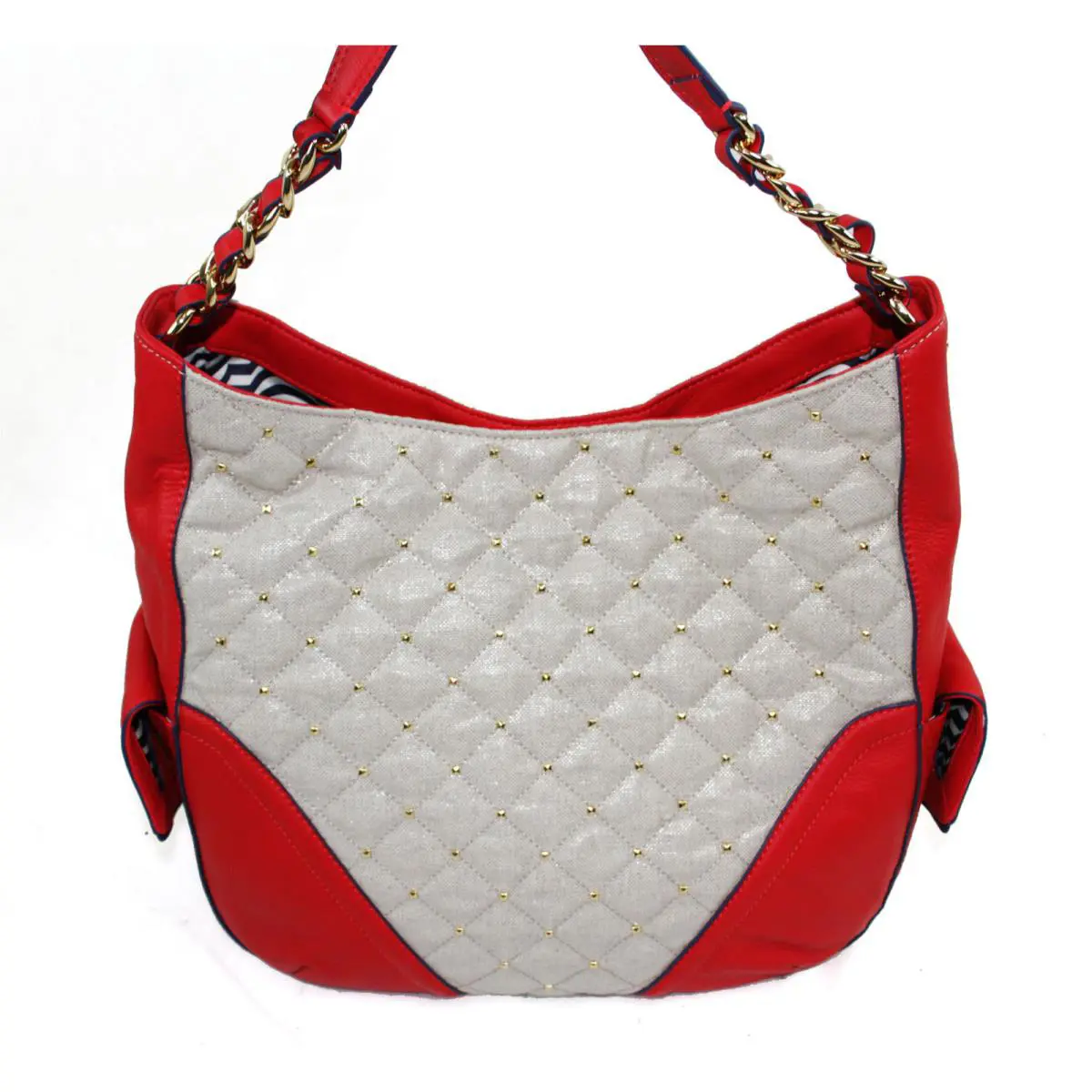 Juicy Couture Gold Metallic Erin Red Siren Shoulder Hobo Bag Purse