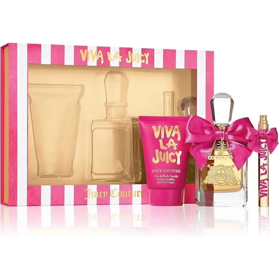 Viva LA Juicy 3PC Gift Set - 3.4 OZ Edp + 4.2 OZ Body Souffle + 0.33OZ Edp Women