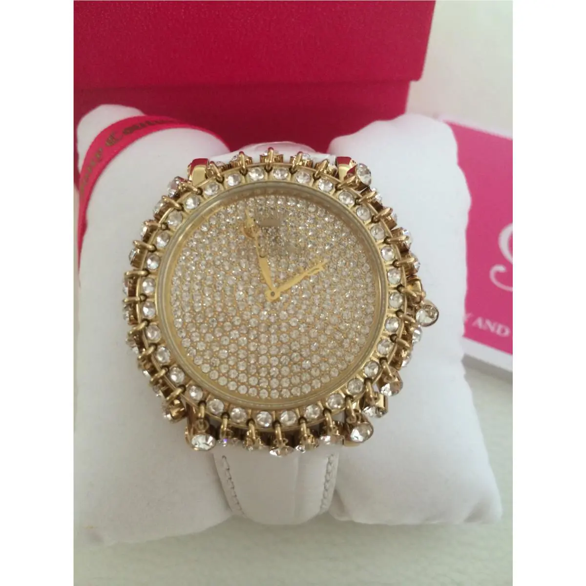 Juicy Couture Total Bling Croc- Embossed Leather Strap Watch