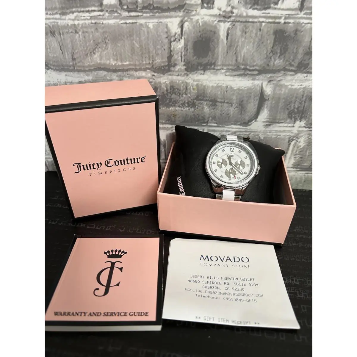 Gwen Silver White Dial Crystal Women`s Multifunction Watch by Juicy Couture
