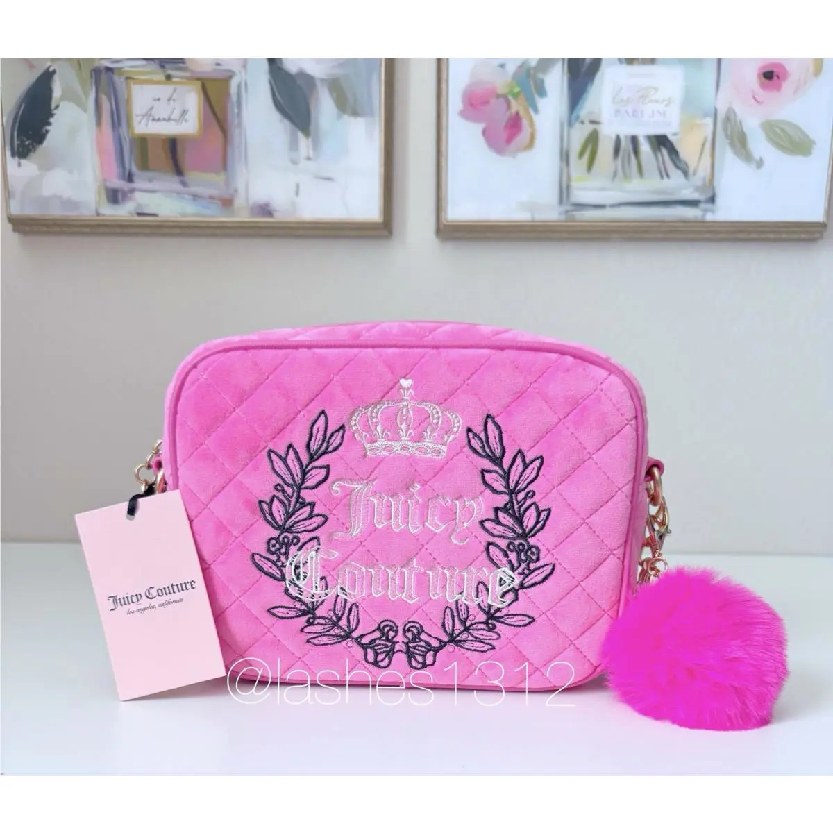 Juicy Couture Bag Royal Couture Camera Crossbody - Pink Velour