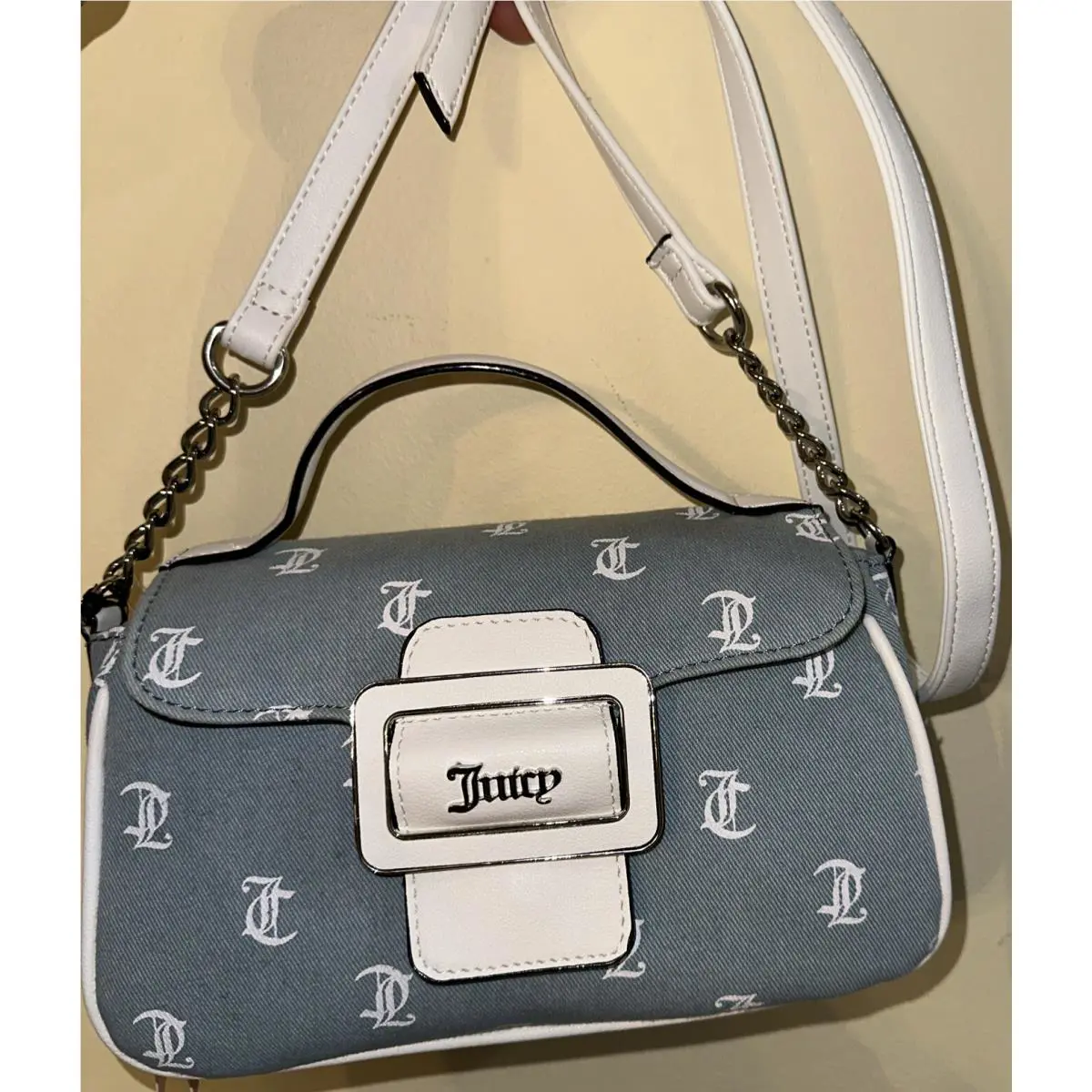 Juicy. Couture Denim White Flap Crossbody Bag