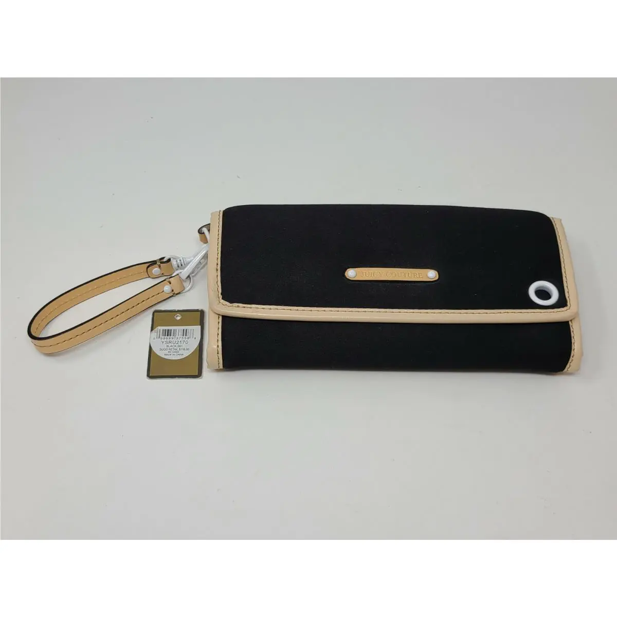 Juicy Couture Clutch YSRU2170 Black / Tan Purse Wallet